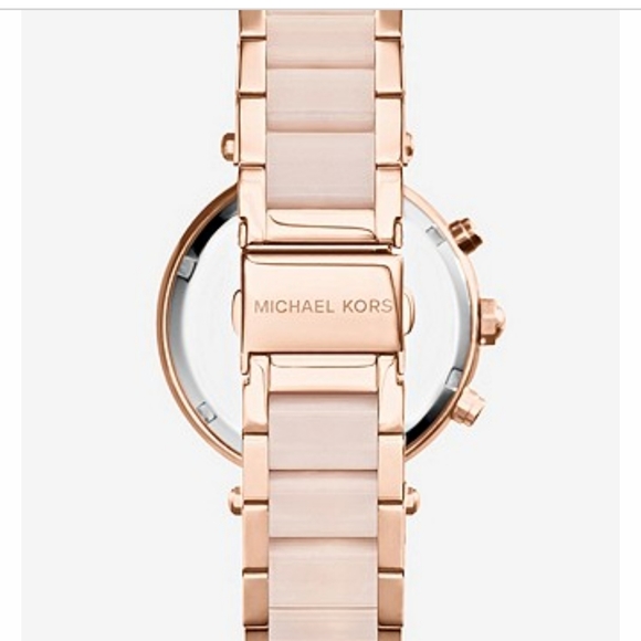 MICHAEL KORS Parker Rose Gold-Tone Blush Acetate Watch - Picture 2 of 3